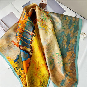 MaraSilk Pure Mulberry Silk Scarf - Square Crepe Satin MS164