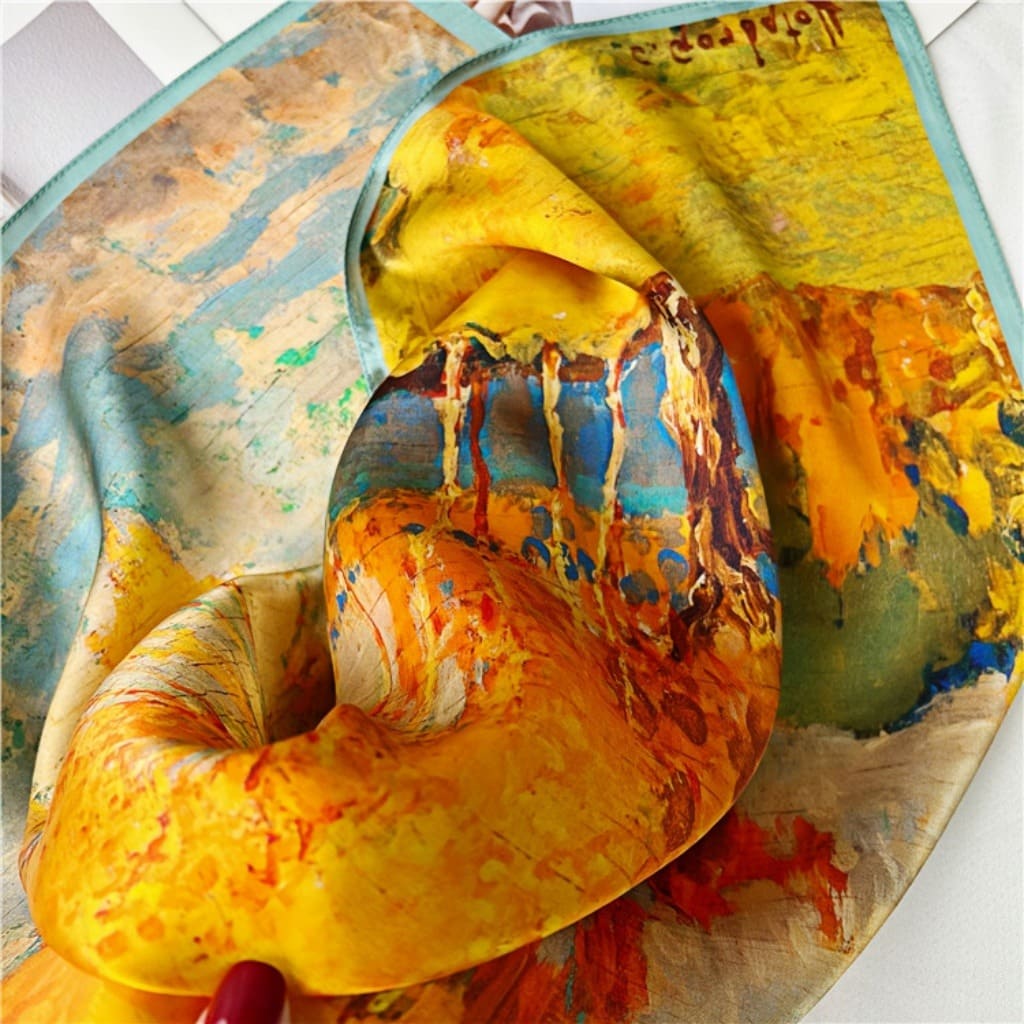 MaraSilk Pure Mulberry Silk Scarf - Square Crepe Satin MS164