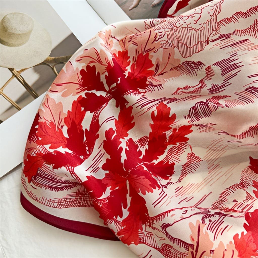 MaraSilk Pure Mulberry Silk Scarf - Square Crepe Satin MS167