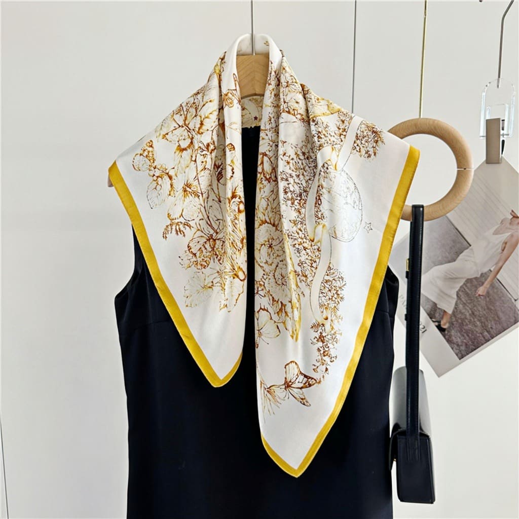 MaraSilk Pure Mulberry Silk Scarf - Square Crepe Satin MS168