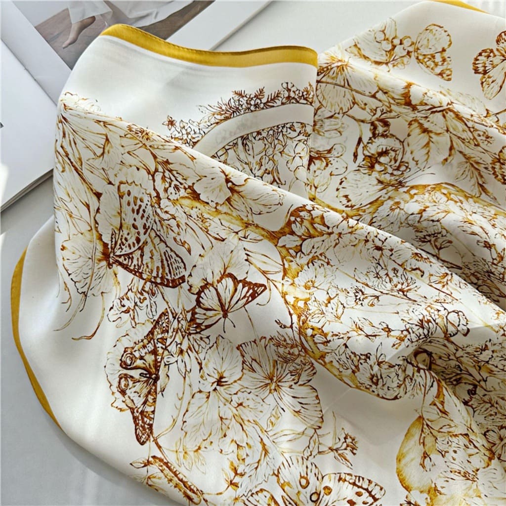 MaraSilk Pure Mulberry Silk Scarf - Square Crepe Satin MS168