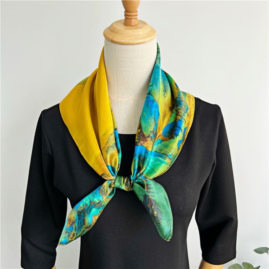 MaraSilk Pure Mulberry Silk Scarf - Square Crepe Satin MS169 25" x 25" MS16901