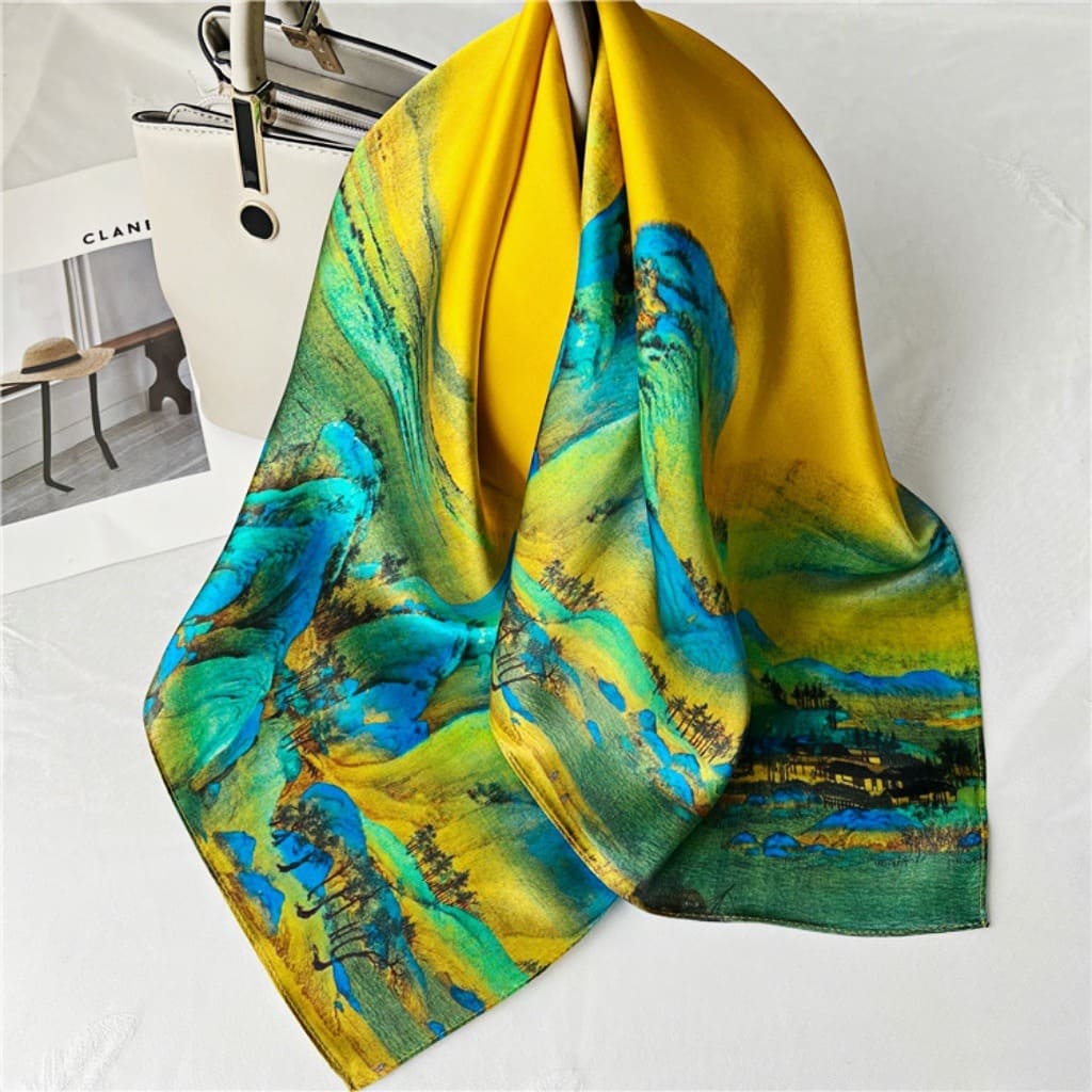 MaraSilk Pure Mulberry Silk Scarf - Square Crepe Satin MS169