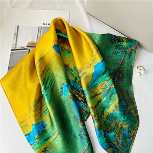 MaraSilk Pure Mulberry Silk Scarf - Square Crepe Satin MS169