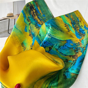 MaraSilk Pure Mulberry Silk Scarf - Square Crepe Satin MS169