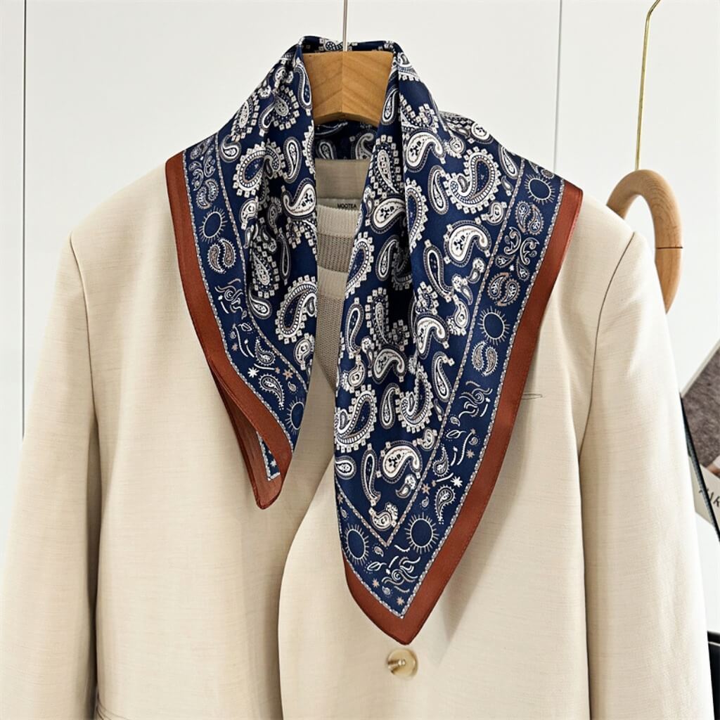 MaraSilk Pure Mulberry Silk Scarf Square Crepe Satin MS17-1