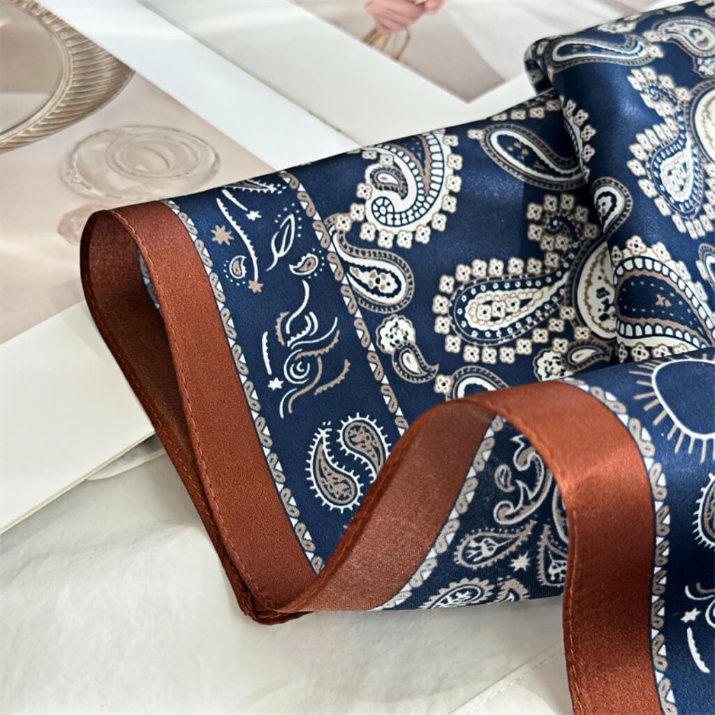 MaraSilk Pure Mulberry Silk Scarf Square Crepe Satin MS17-12