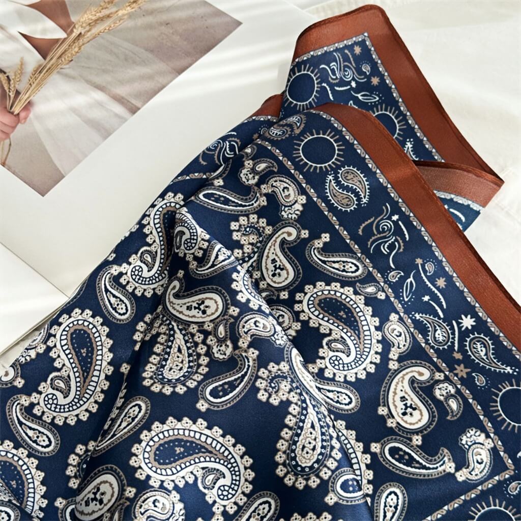 MaraSilk Pure Mulberry Silk Scarf Square Crepe Satin MS17-7