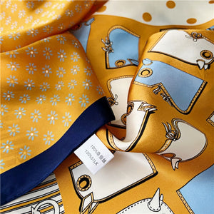 MaraSilk Pure Mulberry Silk Scarf - Square Crepe Satin MS171