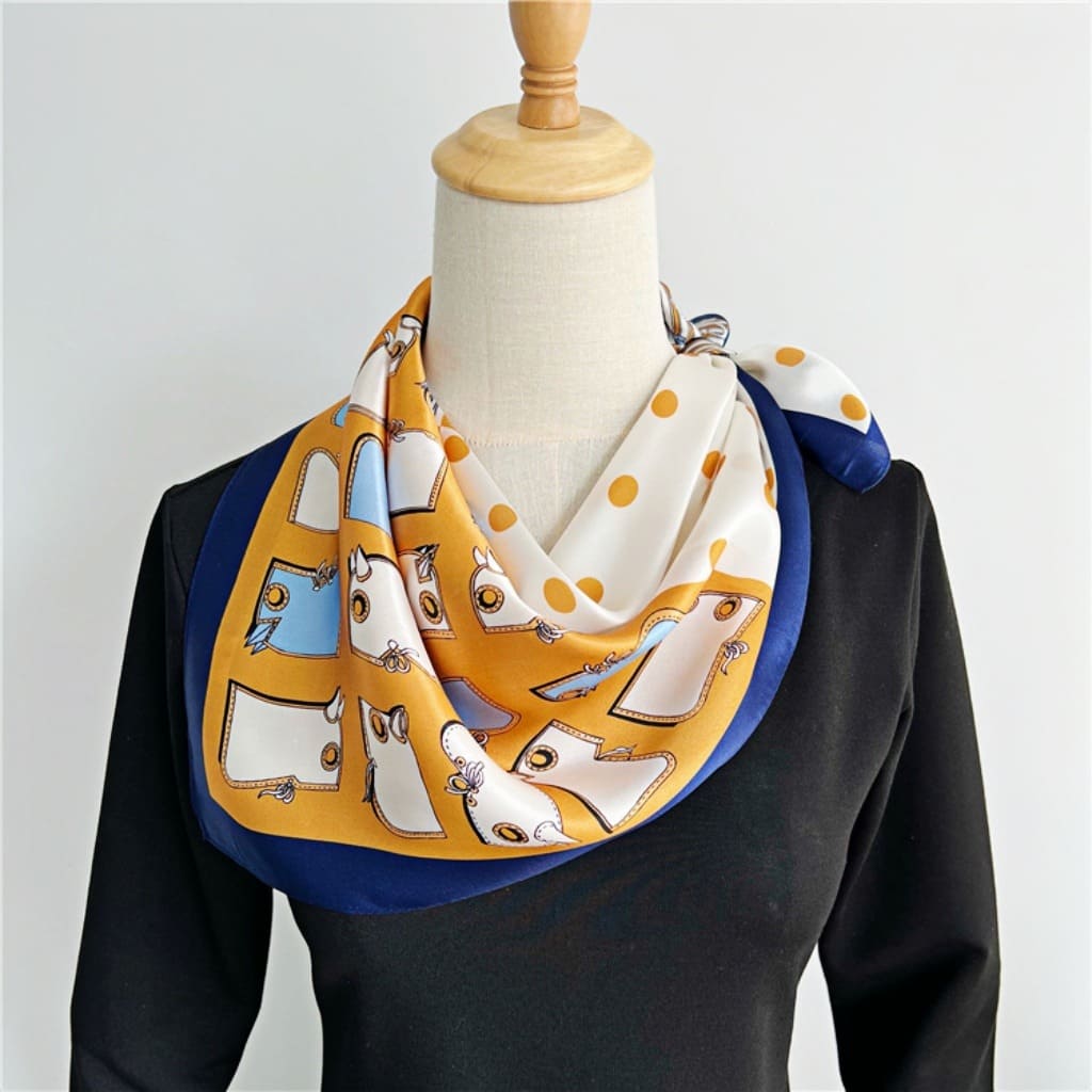 MaraSilk Pure Mulberry Silk Scarf - Square Crepe Satin MS171