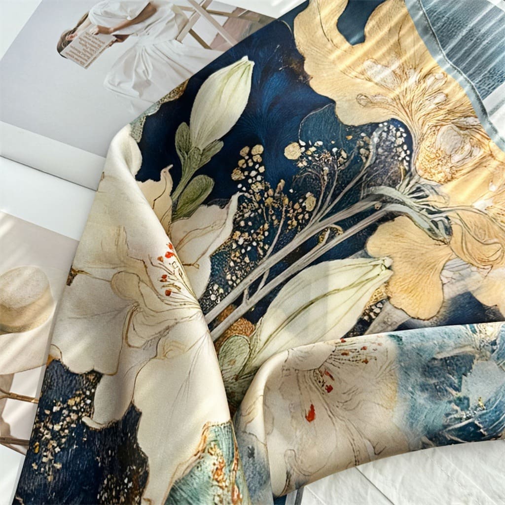 MaraSilk Pure Mulberry Silk Scarf - Square Crepe Satin MS172