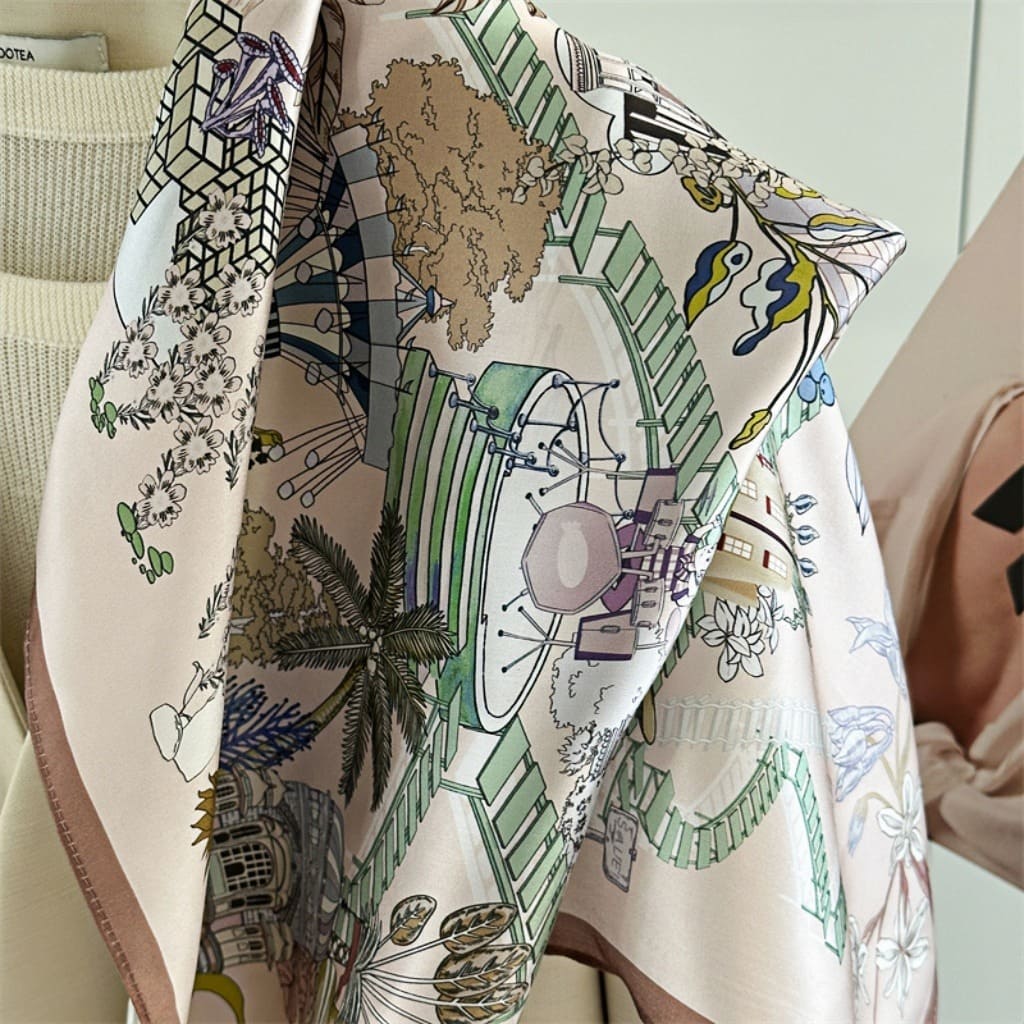 MaraSilk Pure Mulberry Silk Scarf - Square Crepe Satin MS172