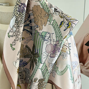 MaraSilk Pure Mulberry Silk Scarf - Square Crepe Satin MS172