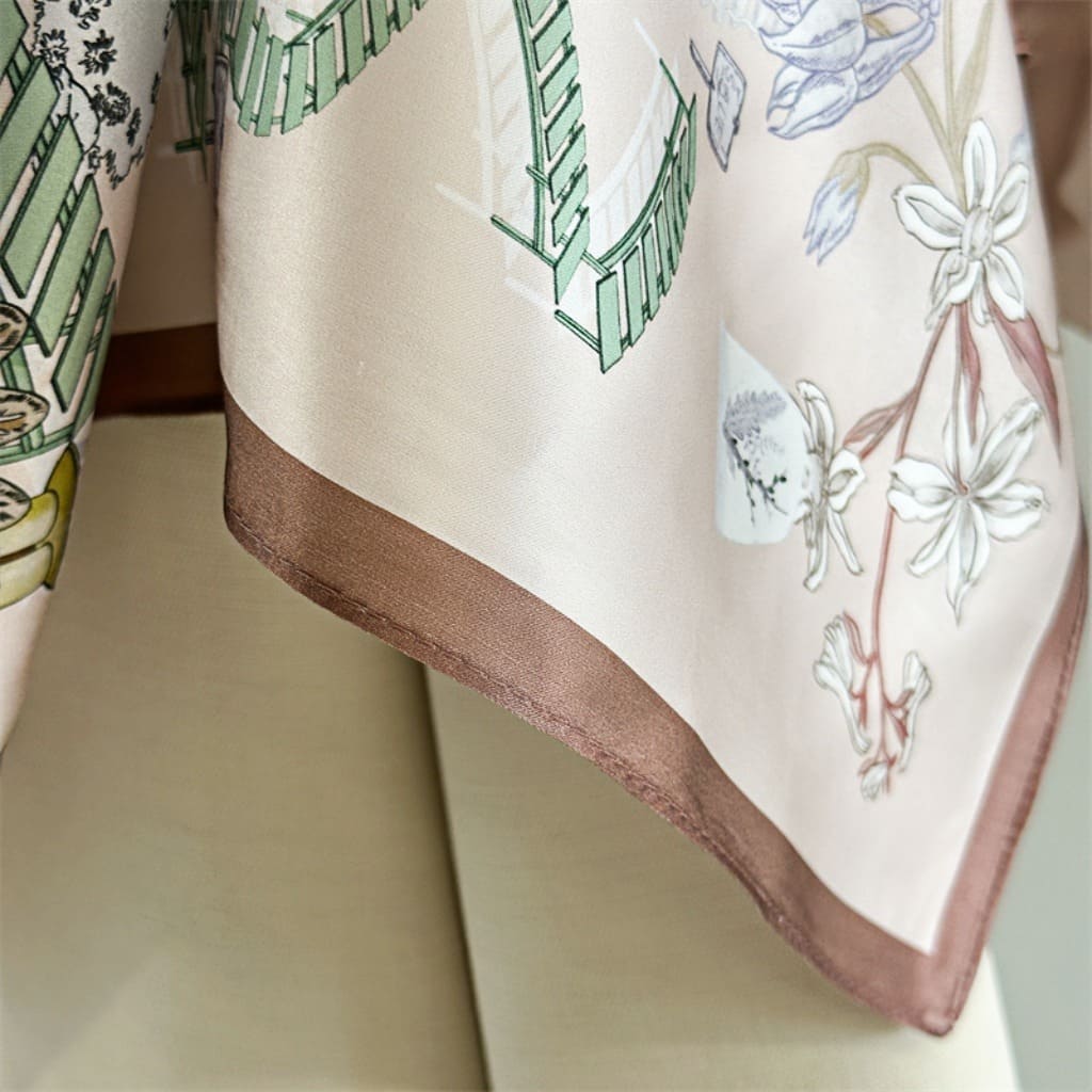 MaraSilk Pure Mulberry Silk Scarf - Square Crepe Satin MS172