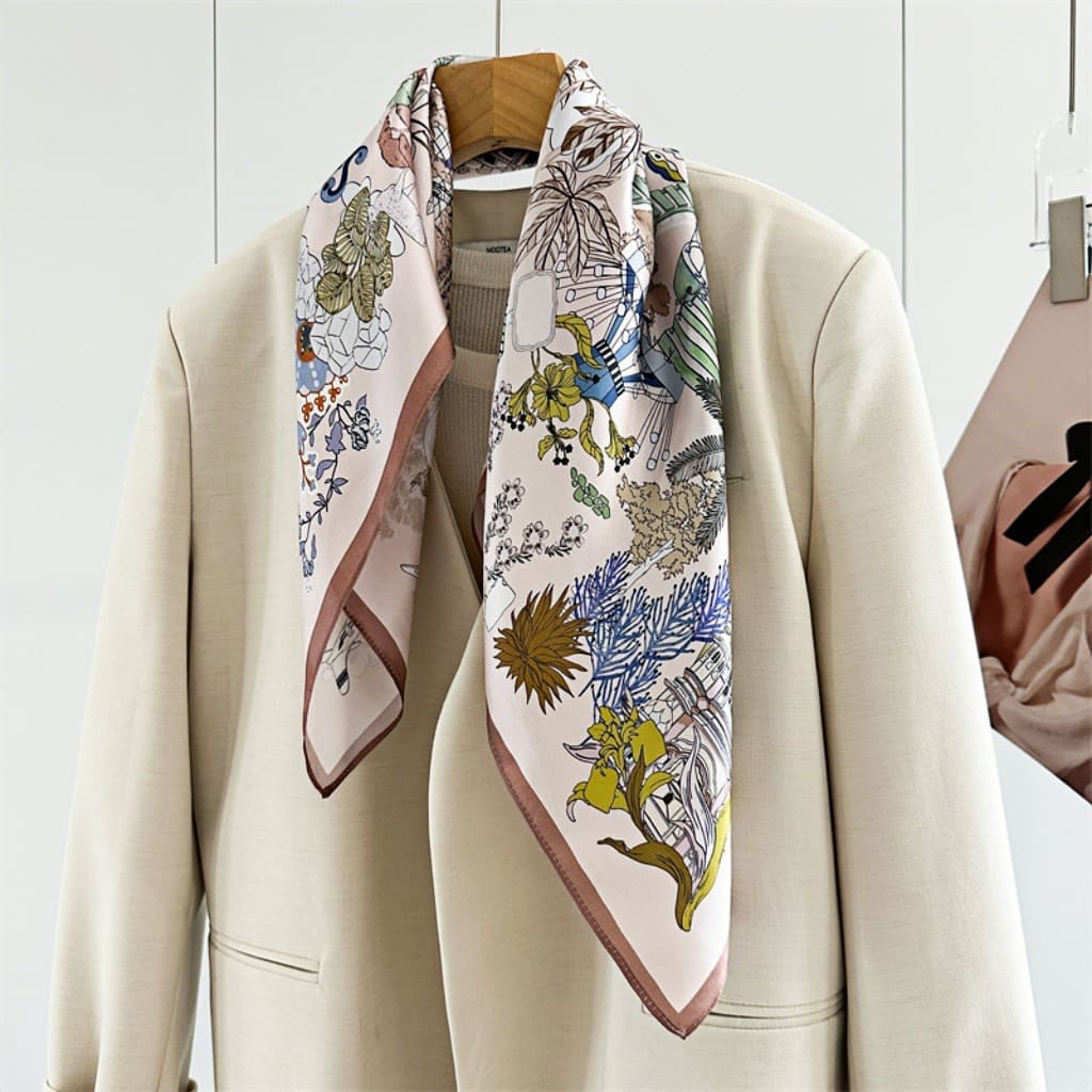 MaraSilk Pure Mulberry Silk Scarf - Square Crepe Satin MS172