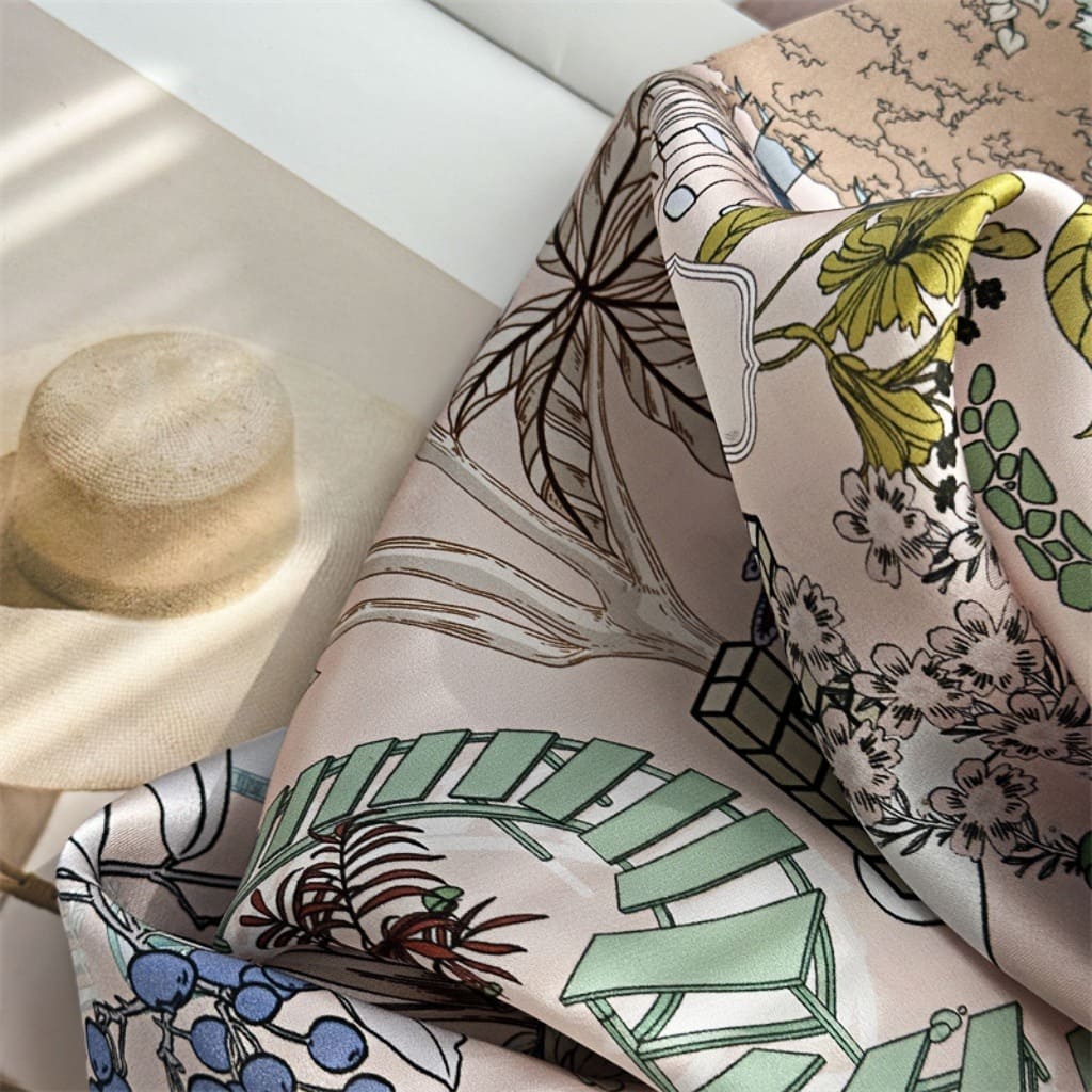 MaraSilk Pure Mulberry Silk Scarf - Square Crepe Satin MS172