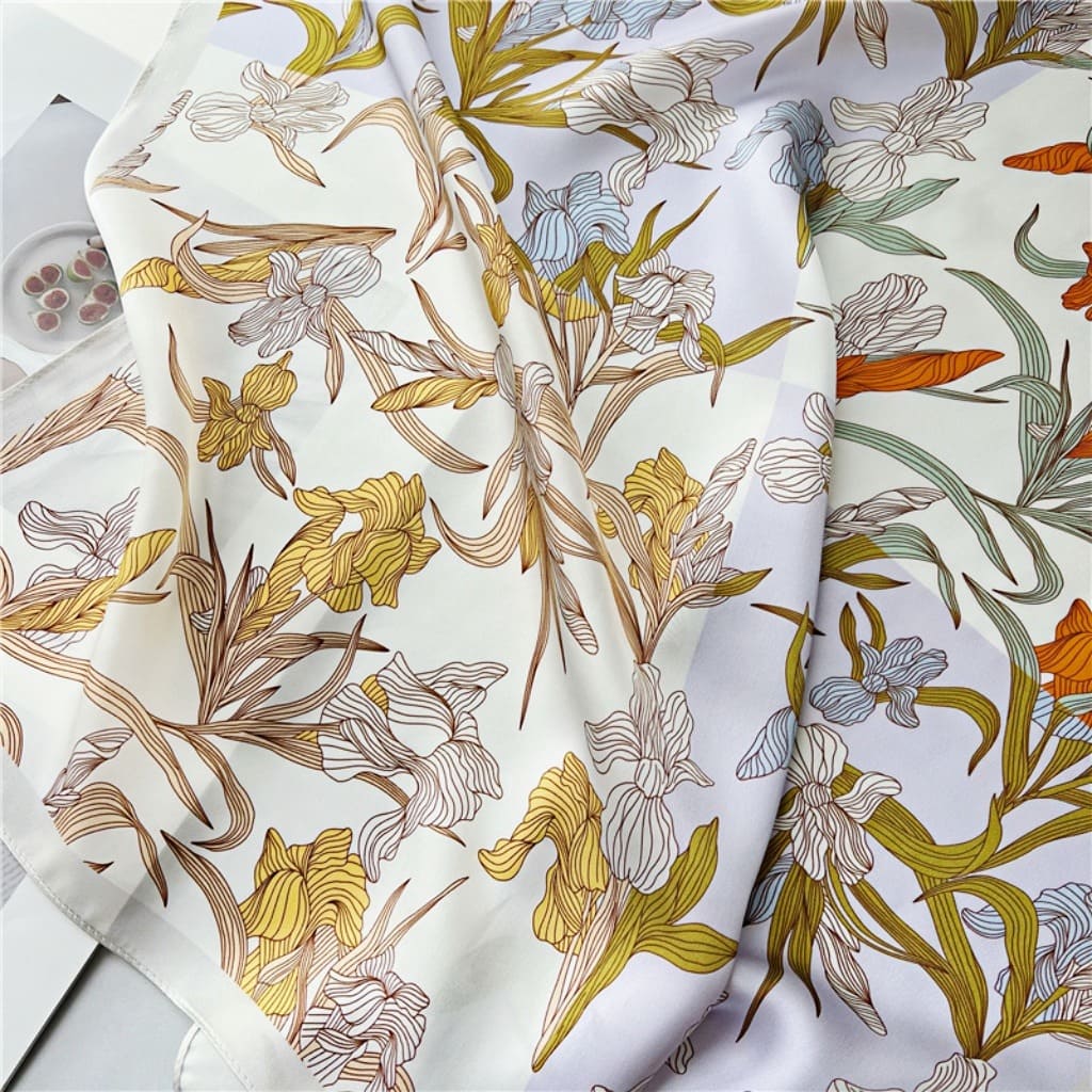 MaraSilk Pure Mulberry Silk Scarf - Square Crepe Satin MS173