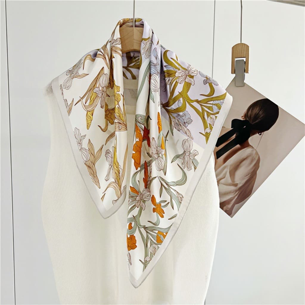 MaraSilk Pure Mulberry Silk Scarf - Square Crepe Satin MS173