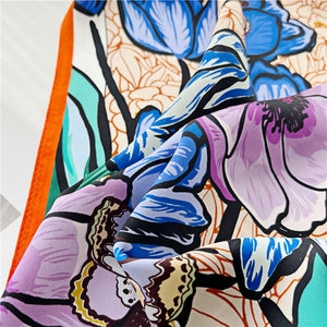 MaraSilk Pure Mulberry Silk Scarf - Square Crepe Satin MS174