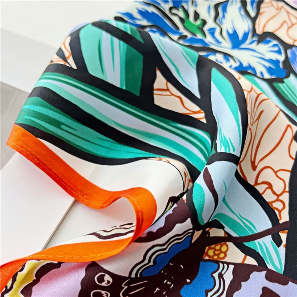 MaraSilk Pure Mulberry Silk Scarf - Square Crepe Satin MS174