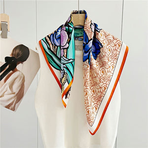 MaraSilk Pure Mulberry Silk Scarf - Square Crepe Satin MS174