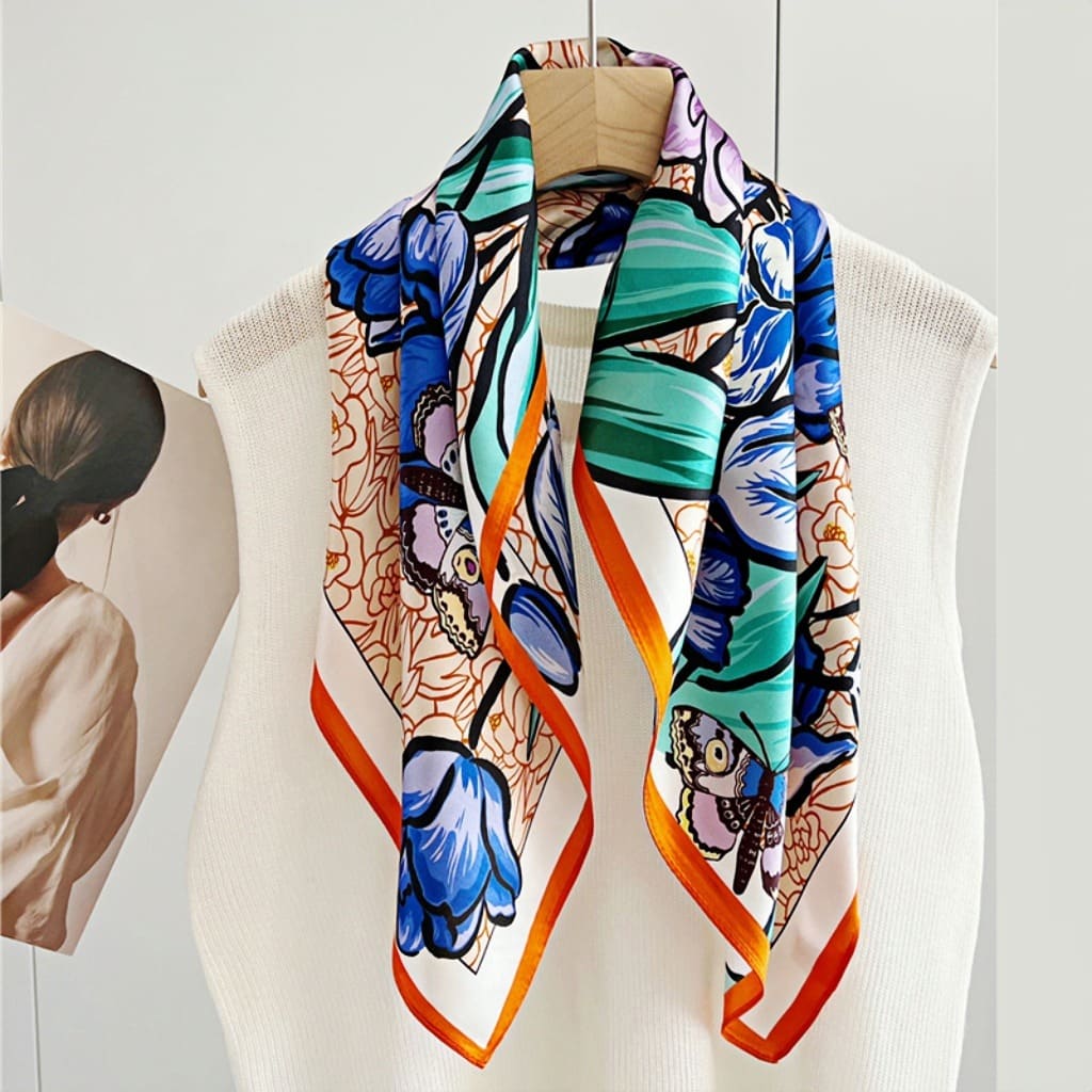 MaraSilk Pure Mulberry Silk Scarf - Square Crepe Satin MS174