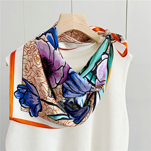 MaraSilk Pure Mulberry Silk Scarf - Square Crepe Satin MS174