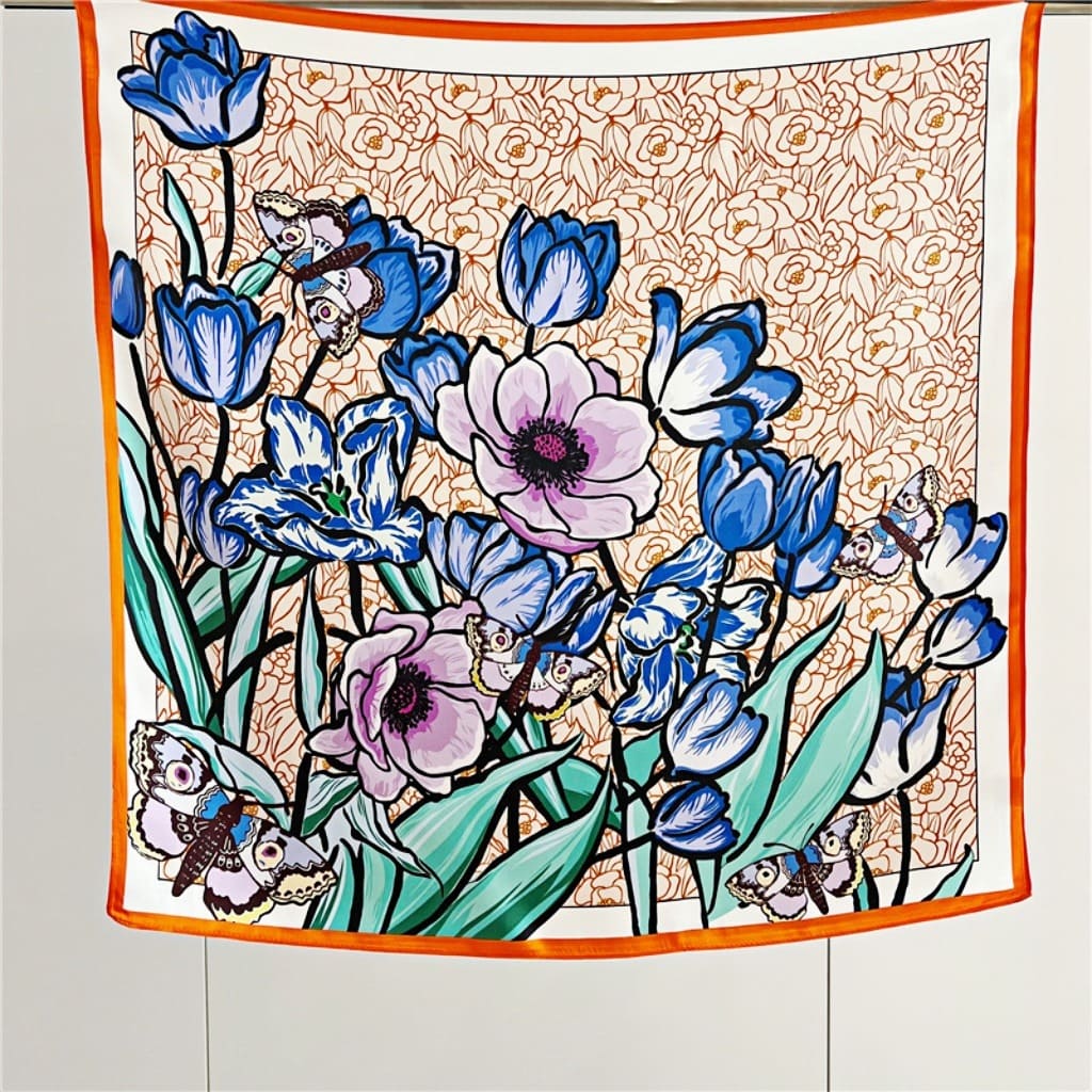 MaraSilk Pure Mulberry Silk Scarf - Square Crepe Satin MS174