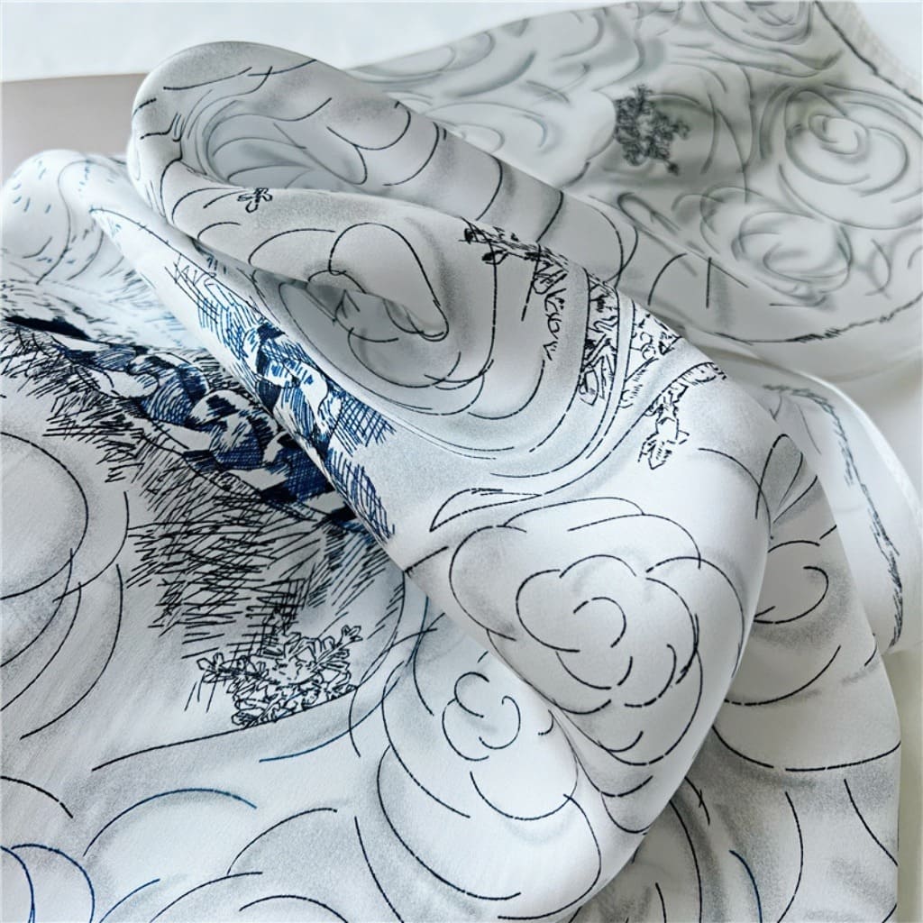 MaraSilk Pure Mulberry Silk Scarf - Square Crepe Satin MS176