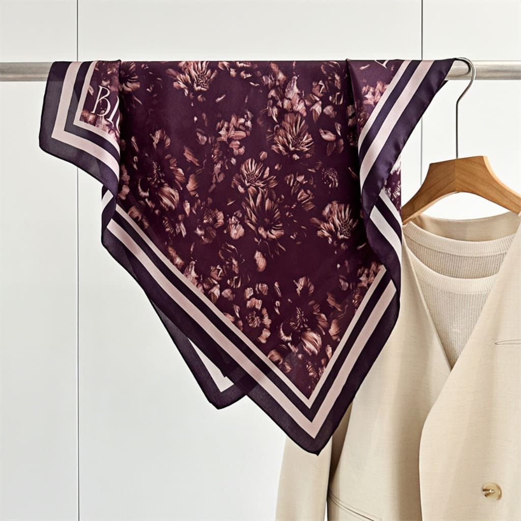 MaraSilk Pure Mulberry Silk Scarf - Square Crepe Satin MS177