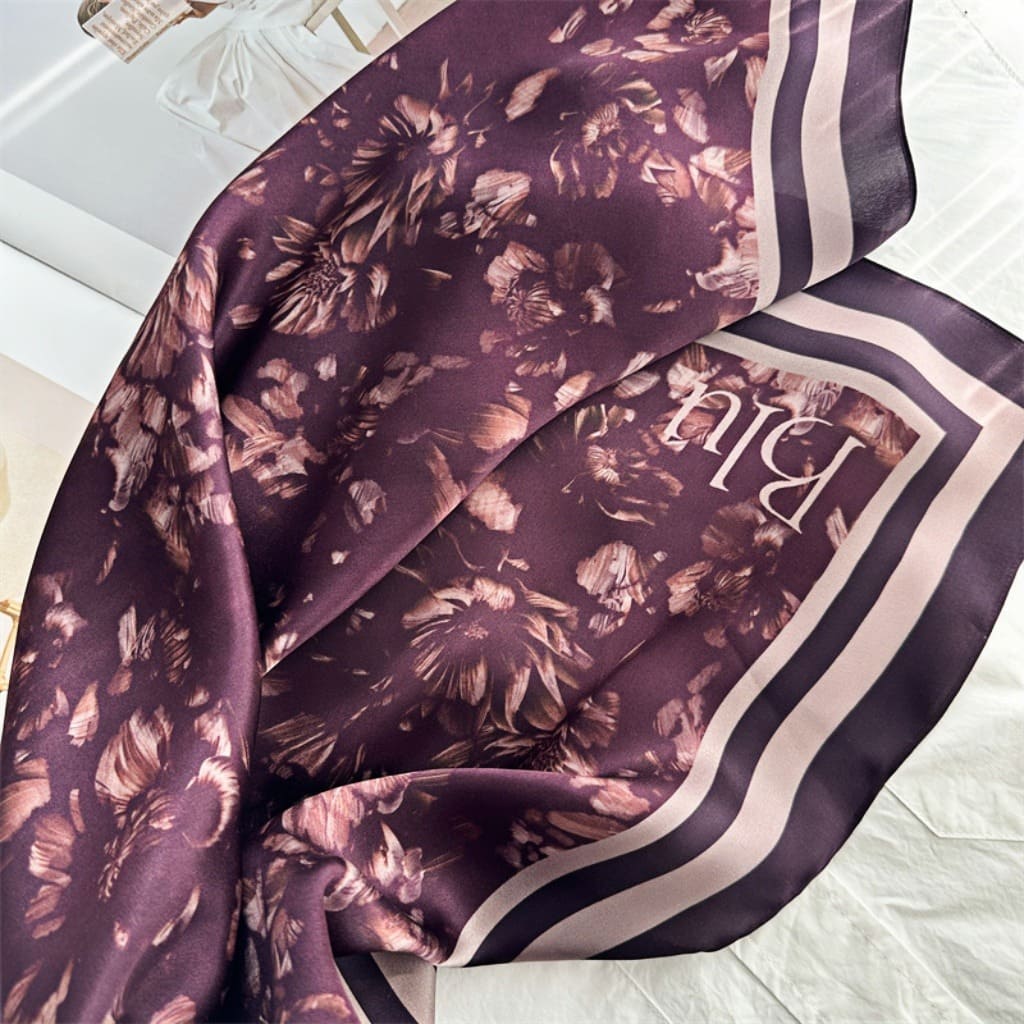 MaraSilk Pure Mulberry Silk Scarf - Square Crepe Satin MS177