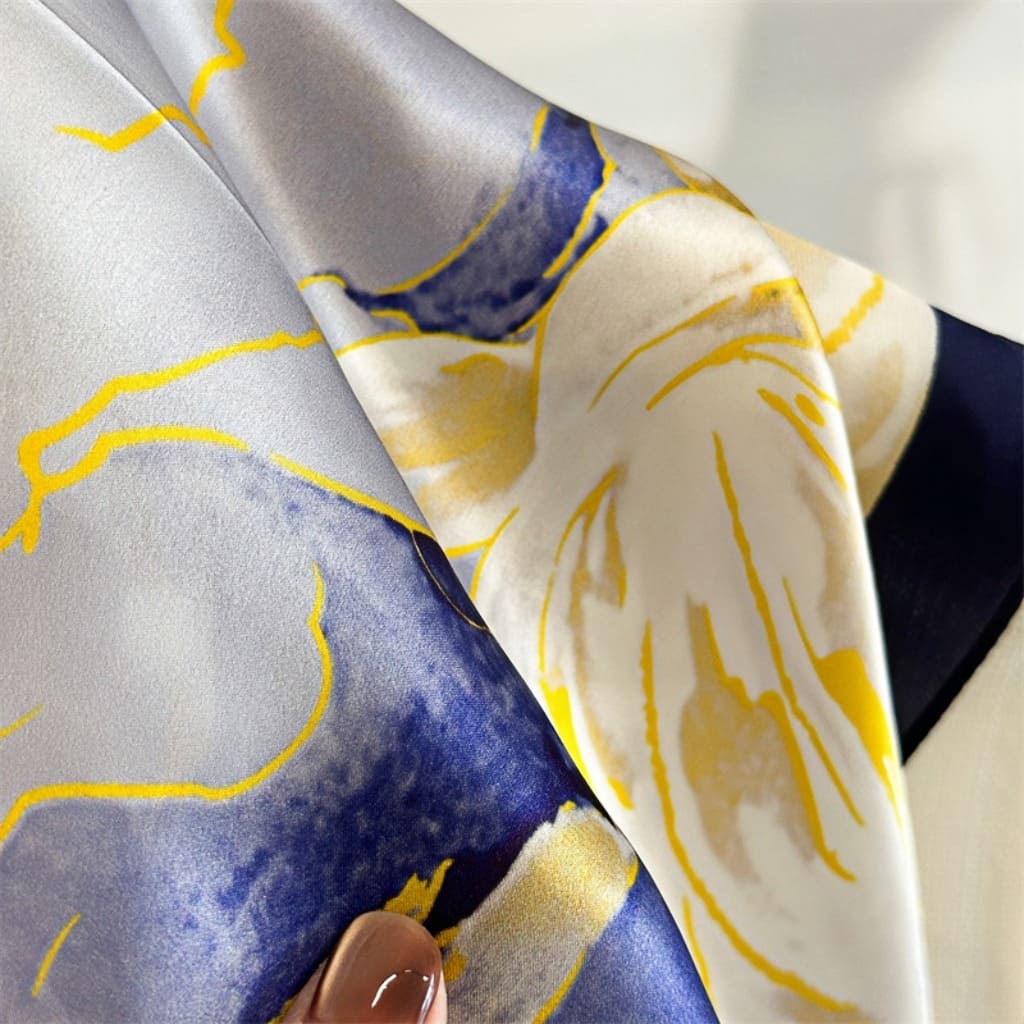 MaraSilk Pure Mulberry Silk Scarf - Square Crepe Satin MS178