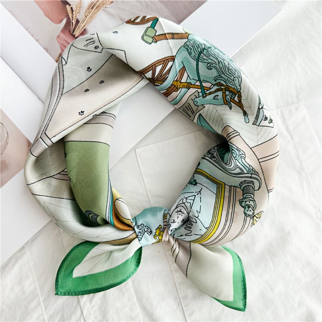 MaraSilk Pure Mulberry Silk Scarf Square Crepe Satin MS18-1