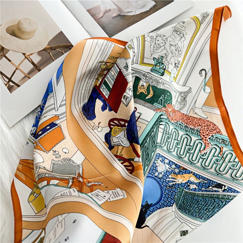 MaraSilk Pure Mulberry Silk Scarf Square Crepe Satin MS18-14