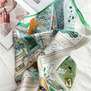 MaraSilk Pure Mulberry Silk Scarf Square Crepe Satin MS18-2