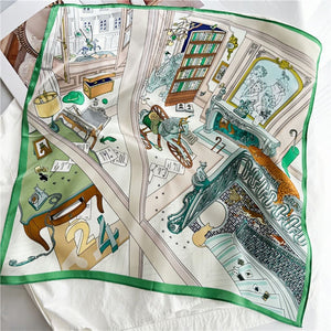 MaraSilk Pure Mulberry Silk Scarf Square Crepe Satin MS18-4