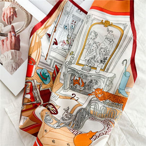 MaraSilk Pure Mulberry Silk Scarf Square Crepe Satin MS18-6