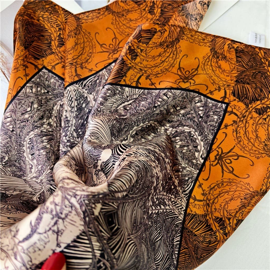 MaraSilk Pure Mulberry Silk Scarf - Square Crepe Satin MS184