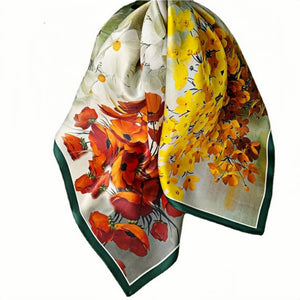 MaraSilk Pure Mulberry Silk Scarf - Square Crepe Satin MS185