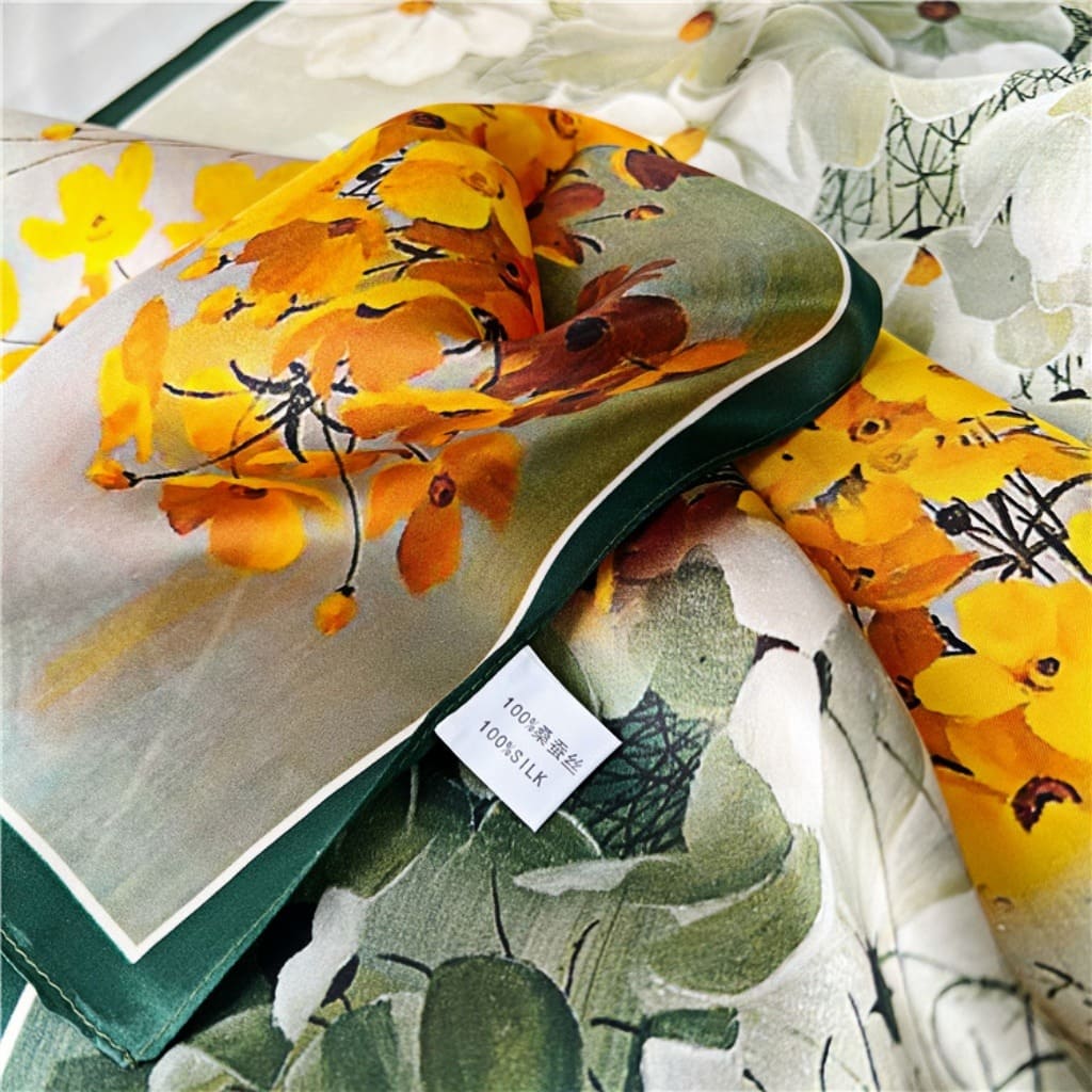 MaraSilk Pure Mulberry Silk Scarf - Square Crepe Satin MS185