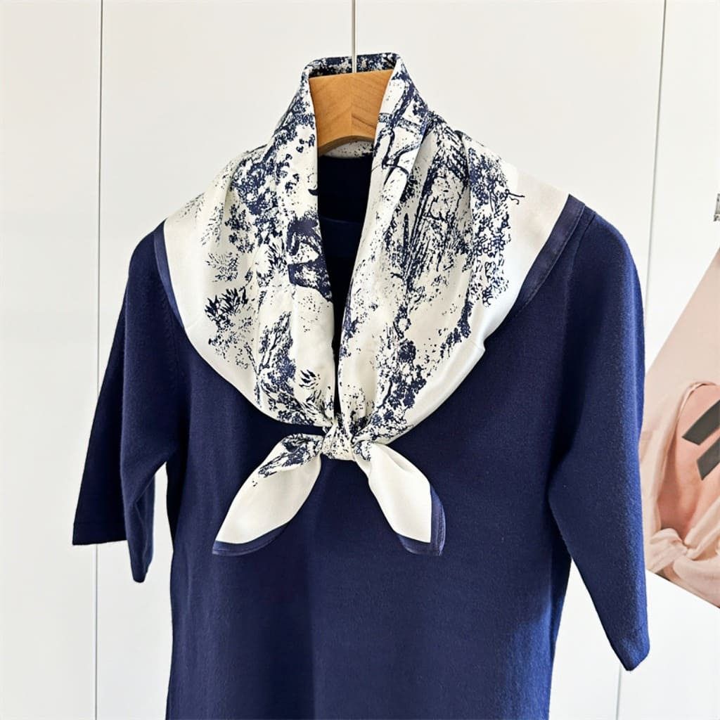 MaraSilk Pure Mulberry Silk Scarf - Square Crepe Satin MS187 25" x 25" MS18701