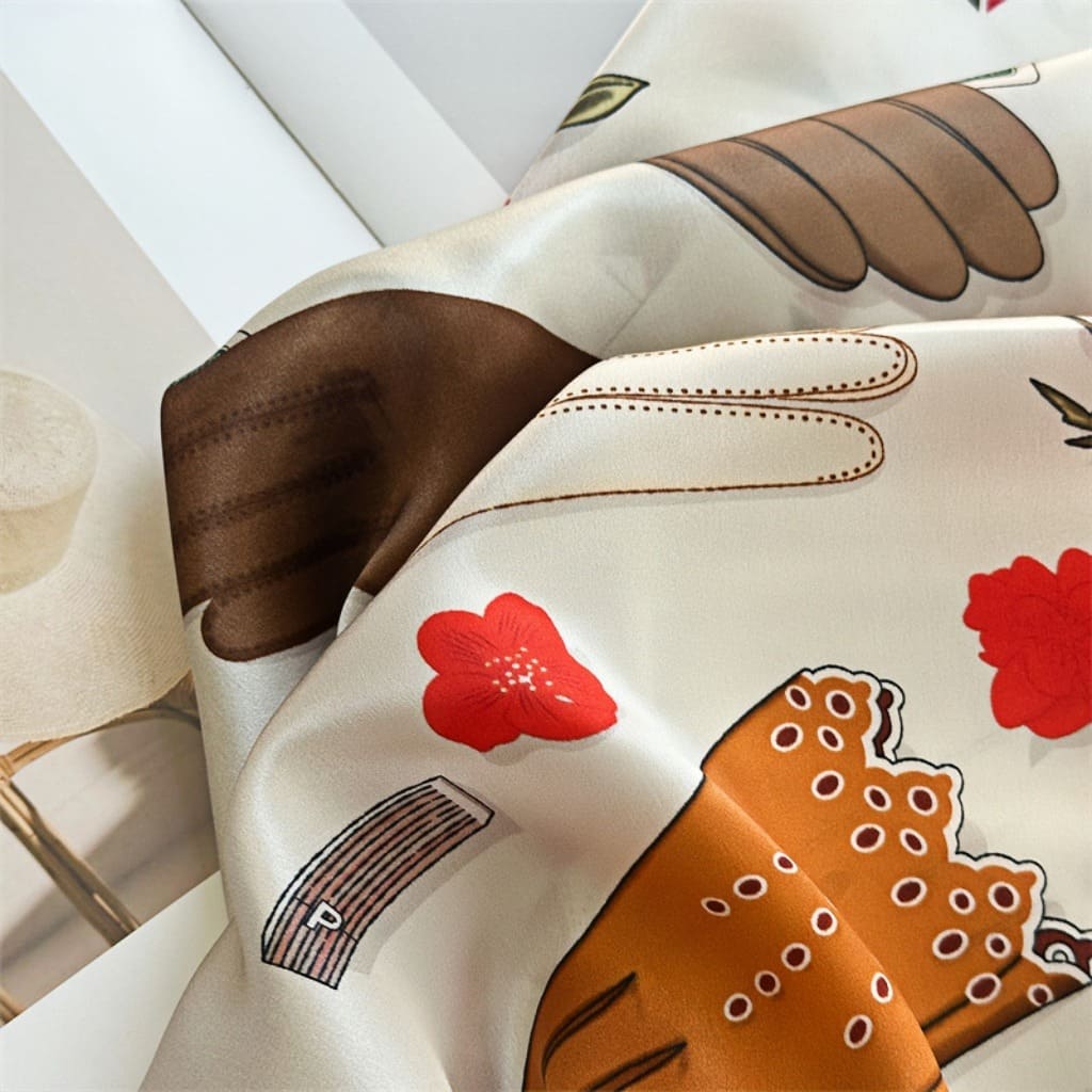 MaraSilk Pure Mulberry Silk Scarf - Square Crepe Satin MS188