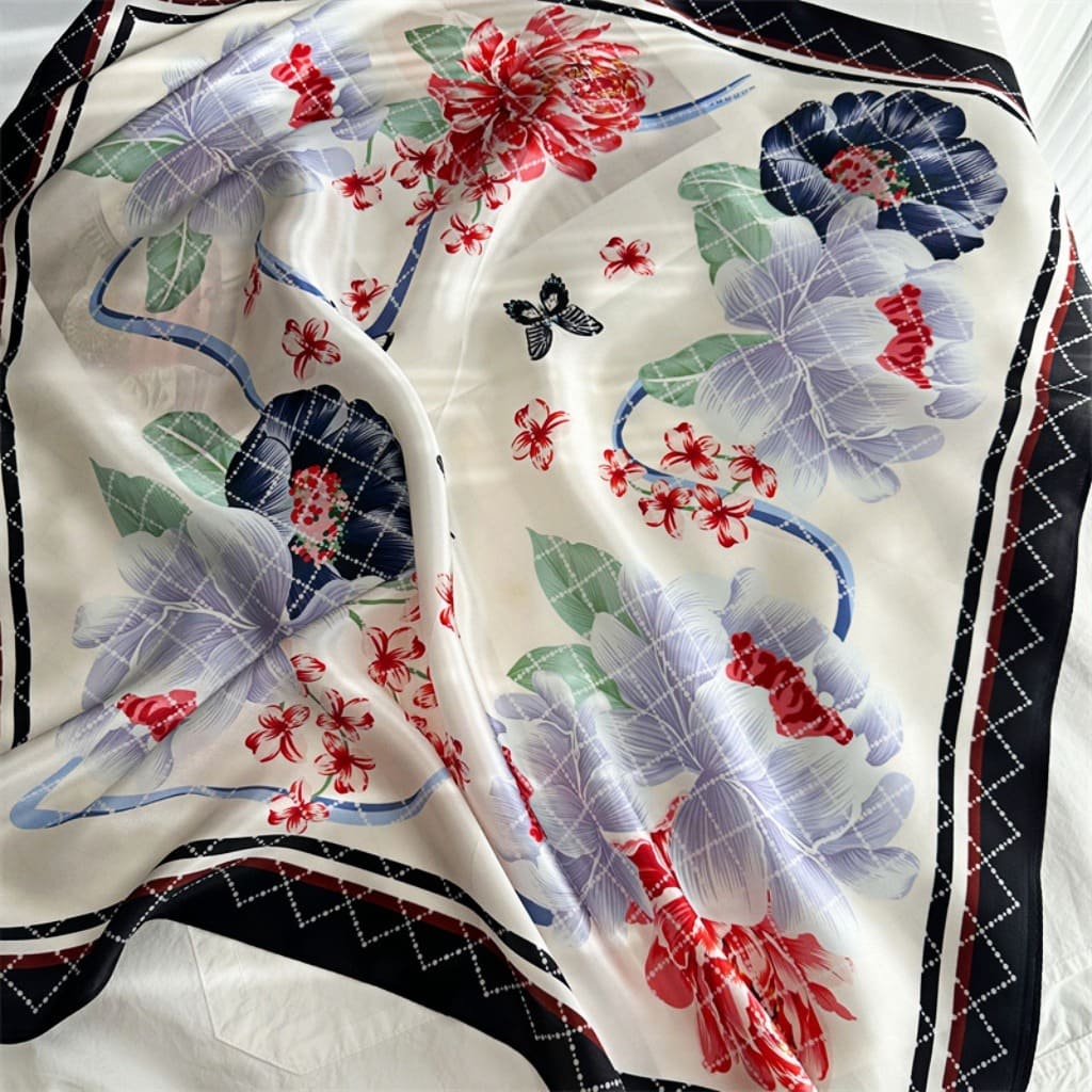 MaraSilk Pure Mulberry Silk Scarf - Square Crepe Satin MS189