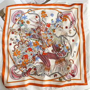 MaraSilk Pure Mulberry Silk Scarf Square Crepe Satin MS19-1