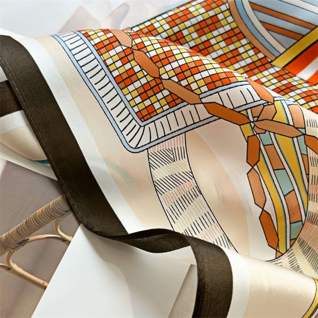 MaraSilk Pure Mulberry Silk Scarf Square Crepe Satin MS19-11