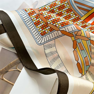 MaraSilk Pure Mulberry Silk Scarf Square Crepe Satin MS19-11