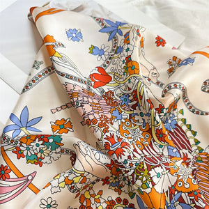 MaraSilk Pure Mulberry Silk Scarf Square Crepe Satin MS19-3