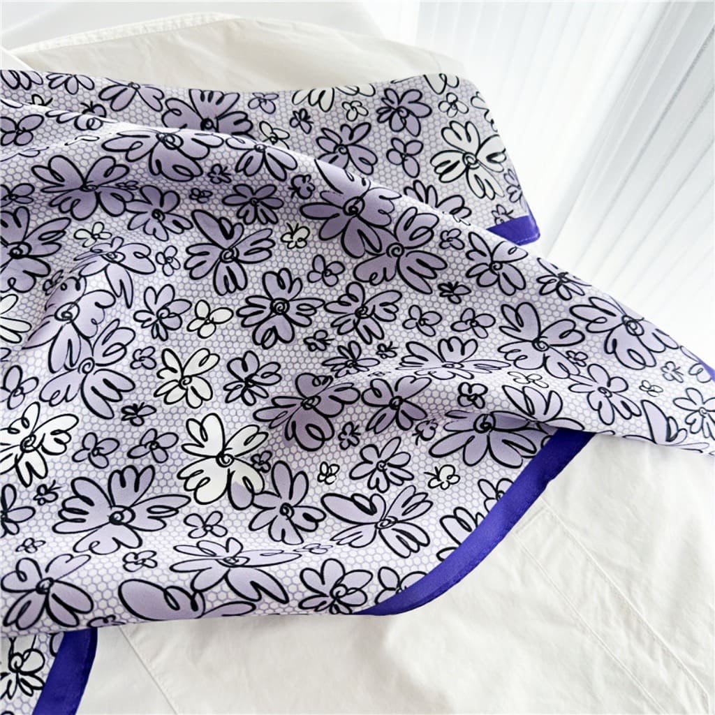 MaraSilk Pure Mulberry Silk Scarf - Square Crepe Satin MS190