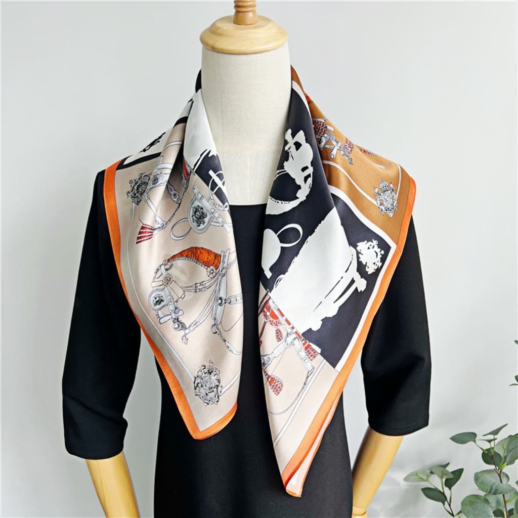 MaraSilk Pure Mulberry Silk Scarf - Square Crepe Satin MS192 25" x 25" MS19201