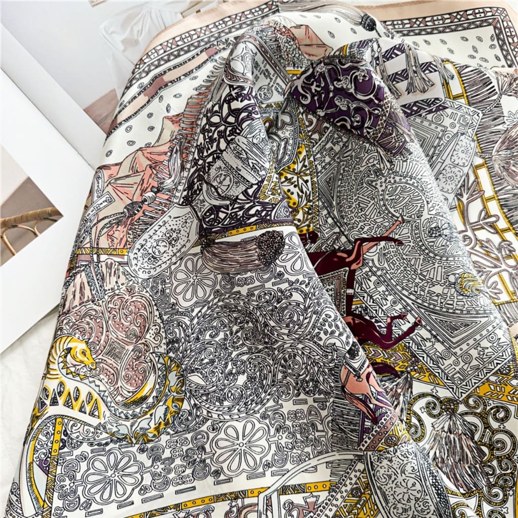 MaraSilk Pure Mulberry Silk Scarf - Square Crepe Satin MS193